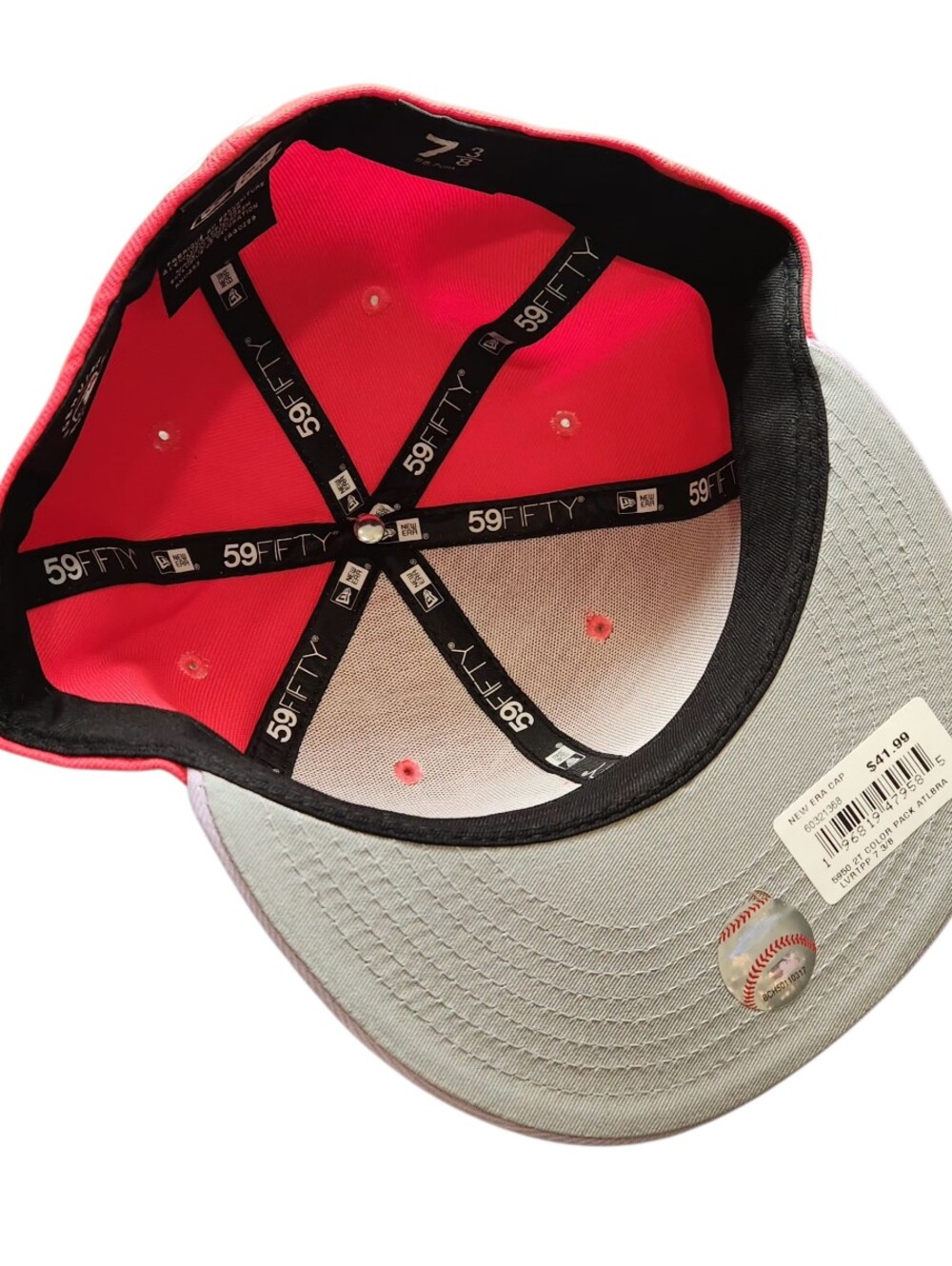 New Era Coral Pink & Light‎ Pink Atlanta A 59FIFTY Fitted Hat - Picture 3 of 3